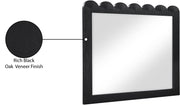 Scallop Oak Veneer Mirror in Black - 334Black-M