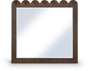 Scallop Oak Veneer Mirror in Brown - 334Brown-M