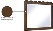 Scallop Oak Veneer Mirror in Brown - 334Brown-M