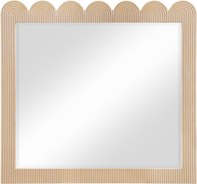 Scallop Oak Veneer Mirror in Natural - 334Natural-M