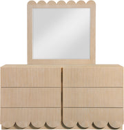 Scallop Oak Veneer Mirror in Natural - 334Natural-M