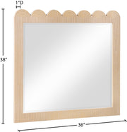 Scallop Oak Veneer Mirror in Natural - 334Natural-M