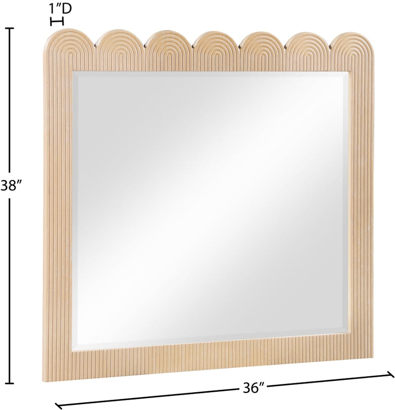 Scallop Oak Veneer Mirror in Natural - 334Natural-M