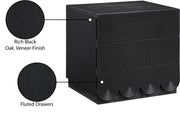 Scallop Oak Veneer Nightstand in Black - 334Black-NS