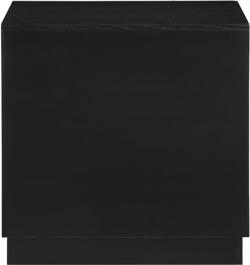 Scallop Oak Veneer Nightstand in Black - 334Black-NS