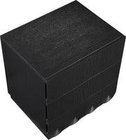 Scallop Oak Veneer Nightstand in Black - 334Black-NS