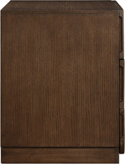 Scallop Oak Veneer Nightstand in Brown - 334Brown-NS