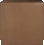 Scallop Oak Veneer Nightstand in Brown - 334Brown-NS