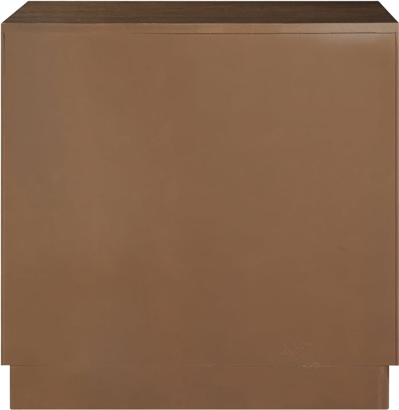 Scallop Oak Veneer Nightstand in Brown - 334Brown-NS