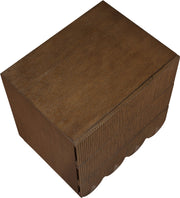 Scallop Oak Veneer Nightstand in Brown - 334Brown-NS
