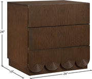 Scallop Oak Veneer Nightstand in Brown - 334Brown-NS
