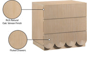 Scallop Oak Veneer Nightstand in Natural - 334Natural-NS