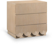 Scallop Oak Veneer Nightstand in Natural - 334Natural-NS