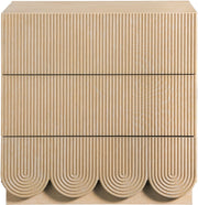 Scallop Oak Veneer Nightstand in Natural - 334Natural-NS