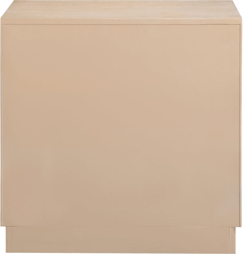 Scallop Oak Veneer Nightstand in Natural - 334Natural-NS