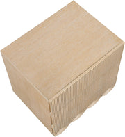 Scallop Oak Veneer Nightstand in Natural - 334Natural-NS