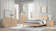 Scallop Oak Veneer Nightstand in Natural - 334Natural-NS