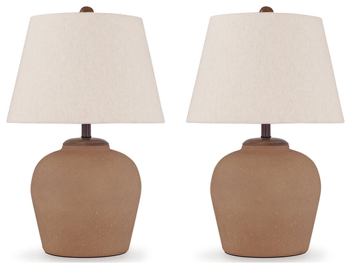Scantor 2-Piece Table Lamp Set in Rust - PKG016437