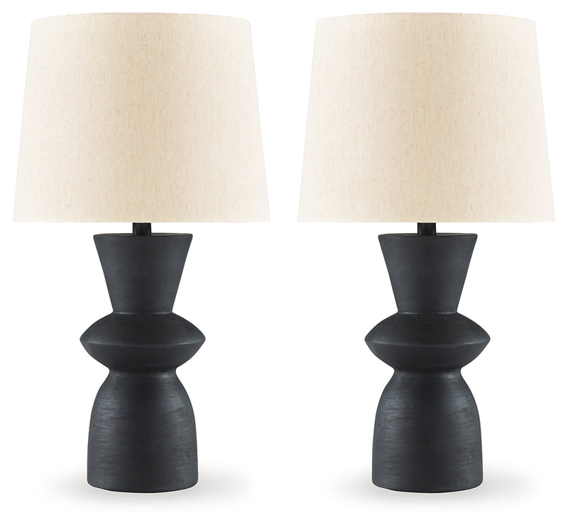 Scarbot Distressed Black Table Lamp (Set of 2) - L243354