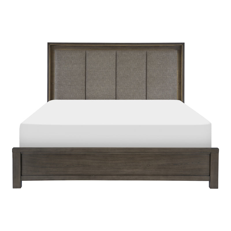 Scarlet Brownish Gray LED Upholstered Panel Bedroom Set - Gate FurnitureBedroom Set