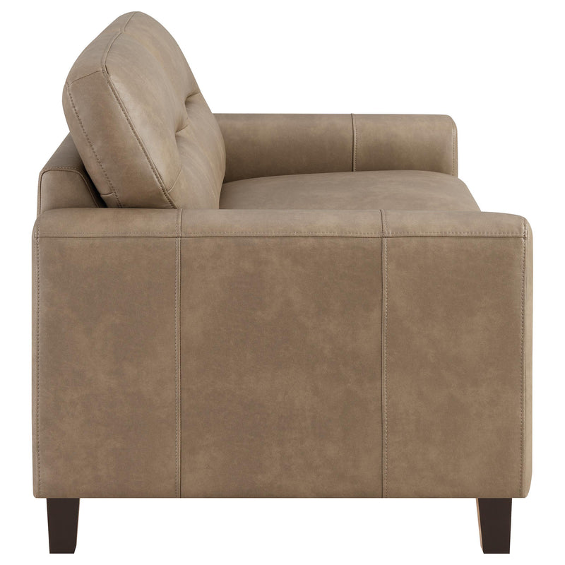 Scotland 2-piece Faux Leather Upholstered Sofa Set Brown - 504667-S2