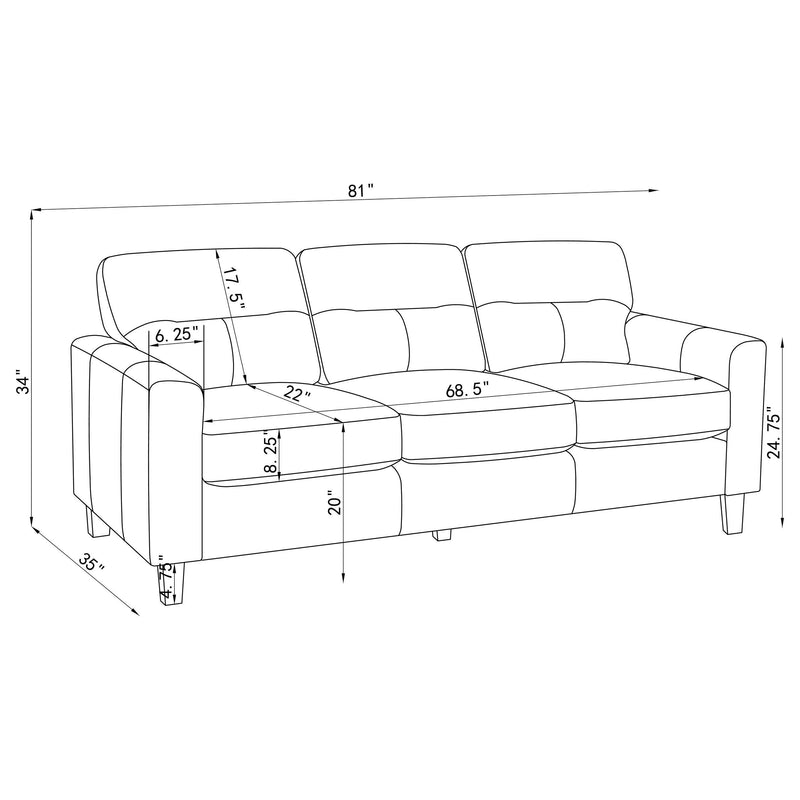 Scotland 2-piece Faux Leather Upholstered Sofa Set Brown - 504667-S2