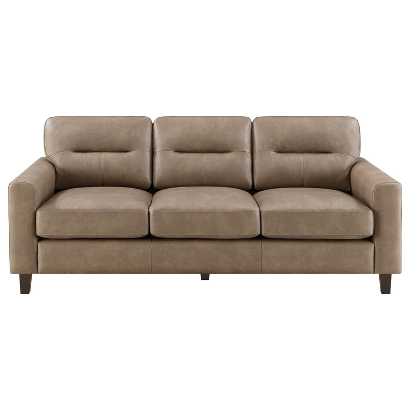Scotland 2-piece Faux Leather Upholstered Sofa Set Brown - 504667-S2