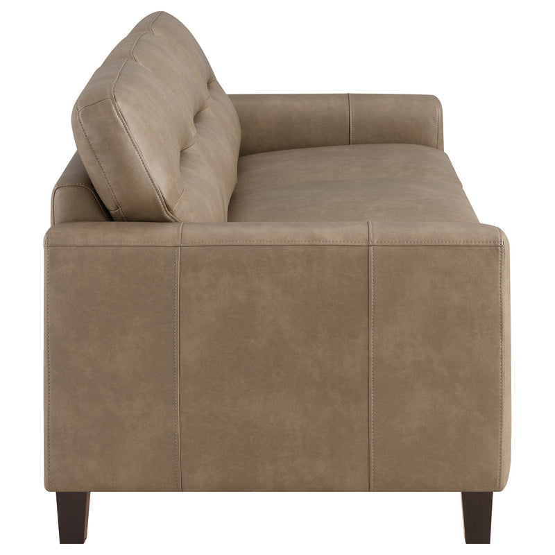 Scotland 2-piece Faux Leather Upholstered Sofa Set Brown - 504667-S2