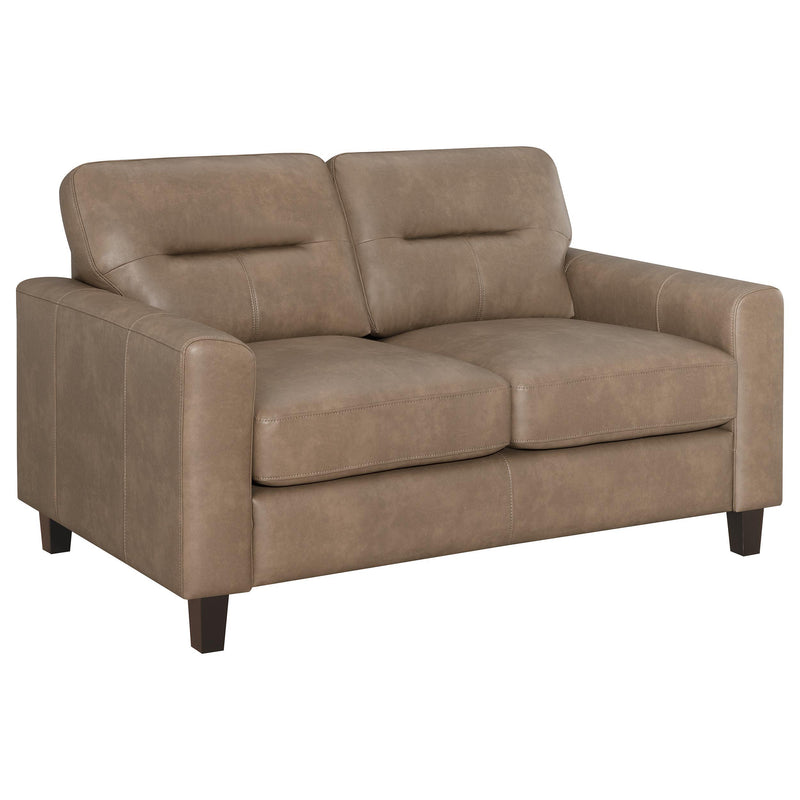 Scotland 2-piece Faux Leather Upholstered Sofa Set Brown - 504667-S2