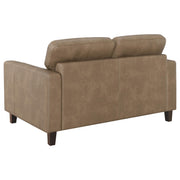 Scotland 2-piece Faux Leather Upholstered Sofa Set Brown - 504667-S2