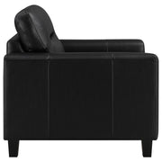 Scotland 3-piece Faux Leather Upholstered Sofa Set Black - 504664-S3