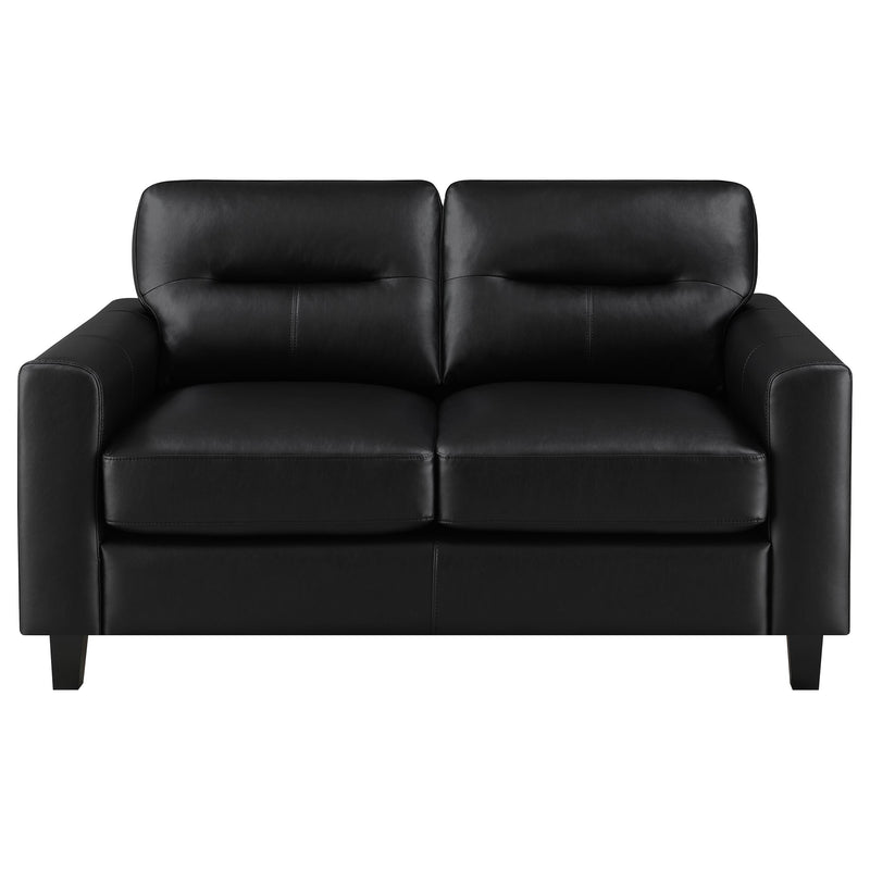 Scotland 3-piece Faux Leather Upholstered Sofa Set Black - 504664-S3