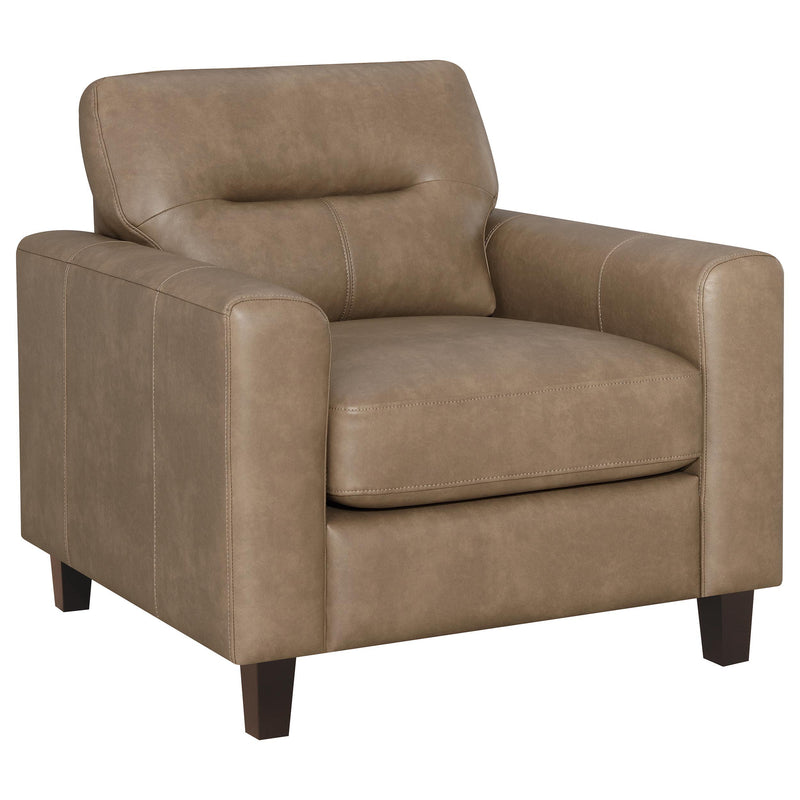 Scotland 3-piece Faux Leather Upholstered Sofa Set Brown - 504667-S3
