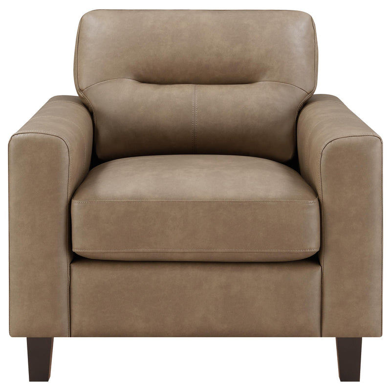 Scotland 3-piece Faux Leather Upholstered Sofa Set Brown - 504667-S3