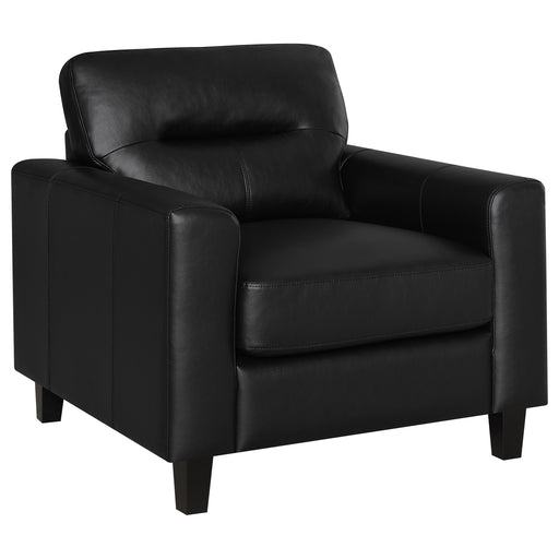 Scotland Faux Leather Upholstered Track Arm Chair Black - 504666