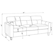 Scotland Faux Leather Upholstered Track Arm Sofa Brown - 504667