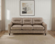 Scotland Faux Leather Upholstered Track Arm Sofa Brown - 504667