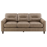 Scotland Faux Leather Upholstered Track Arm Sofa Brown - 504667