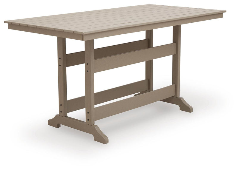 Seacliff Beach Medium Brown Outdoor Counter Height Dining Table - PCP228-642