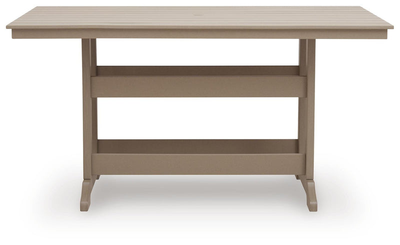 Seacliff Beach Medium Brown Outdoor Counter Height Dining Table - PCP228-642