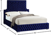 Sedona Velvet King Bed Blue - Gate FurnitureKing Bed