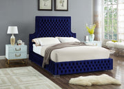 Sedona Velvet Queen Bed Blue - Gate FurnitureQueen Bed