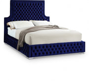 Sedona Velvet Queen Bed Blue - Gate FurnitureQueen Bed