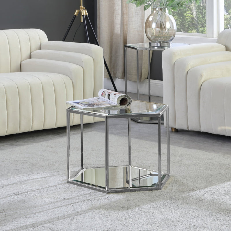 Sei Glass And Steel Coffee Table in Chrome - 206-CT
