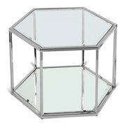 Sei Glass And Steel Coffee Table in Chrome - 206-CT