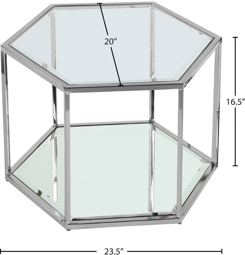 Sei Glass And Steel Coffee Table in Chrome - 206-CT