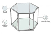 Sei Glass And Steel Coffee Table in Chrome - 206-CT