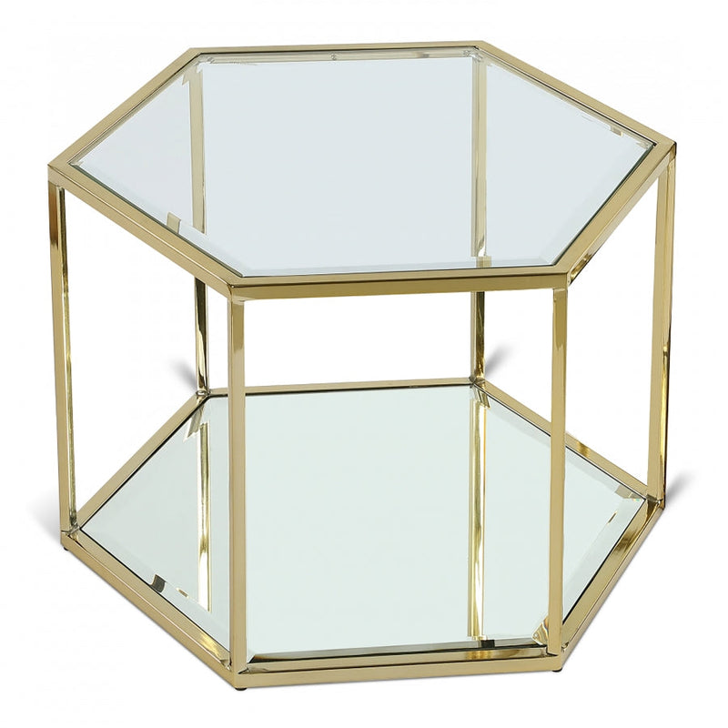 Sei Glass And Steel Coffee Table in Gold - 205-CT
