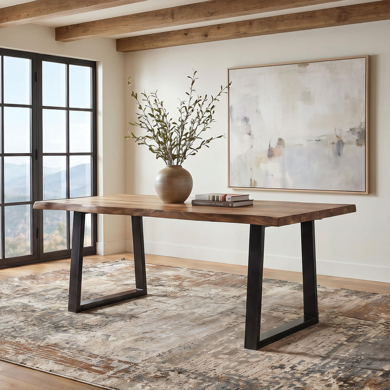Selwyn 80-inch Live Edge Solid Wood Dining Table Light Sheesham - 110421