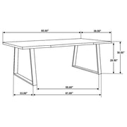Selwyn 80-inch Live Edge Solid Wood Dining Table Light Sheesham - 110421